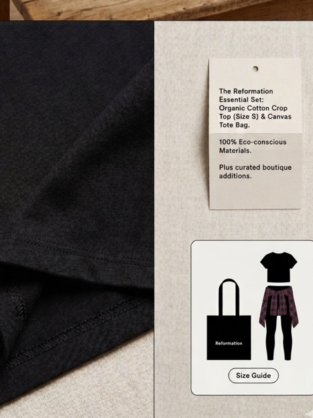 Reformation essential set. Crop and tote  100% eco conscious materials. - Picture 2 of 4